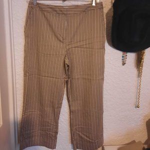 Chico's Cotton Blend Stretch Stripe Crop Pants Chico's 2.5 14-16